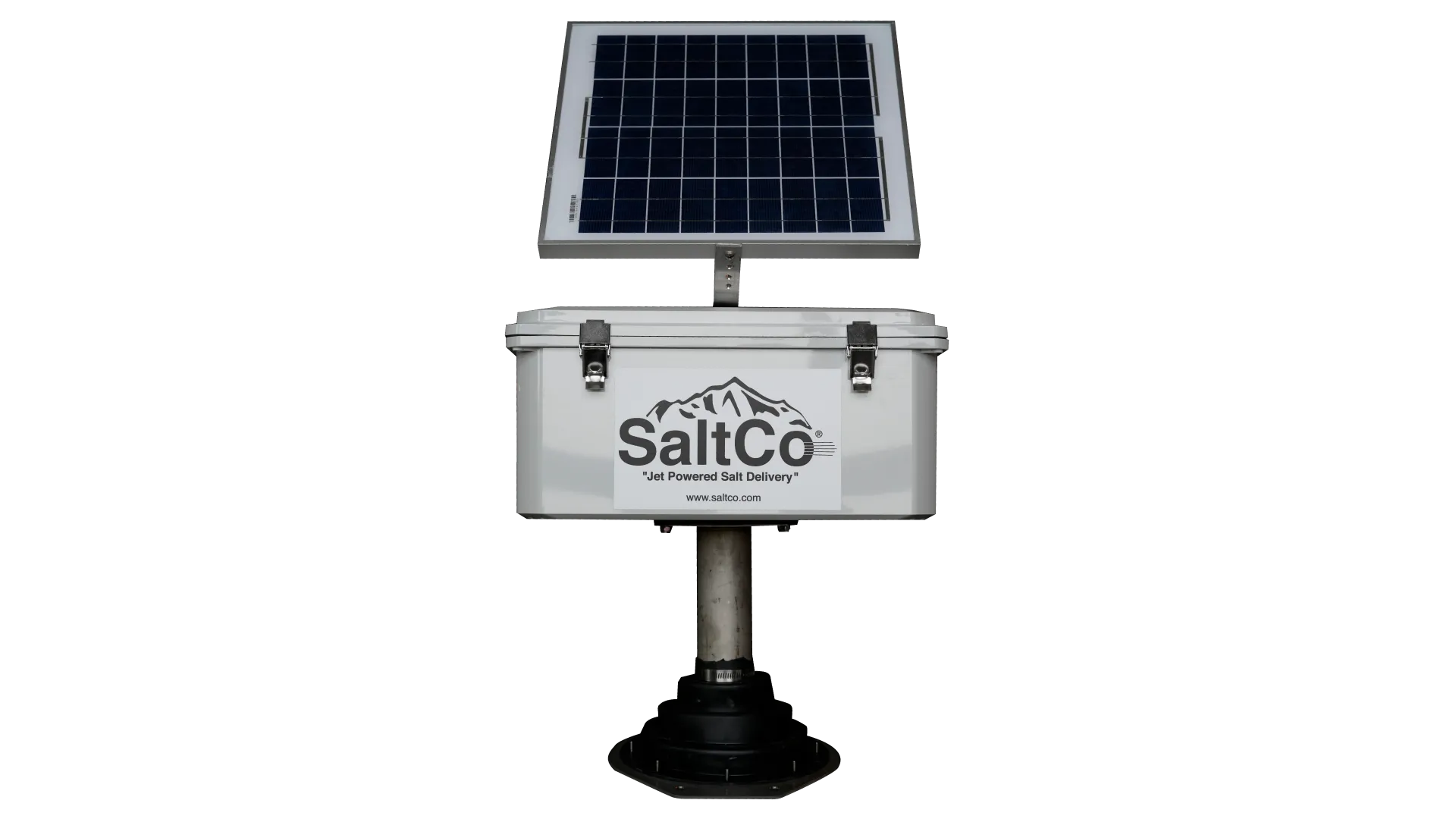 Industrial salt silo sensor—solar-powered tank level monitor for outdoor bulk salt storage at plants